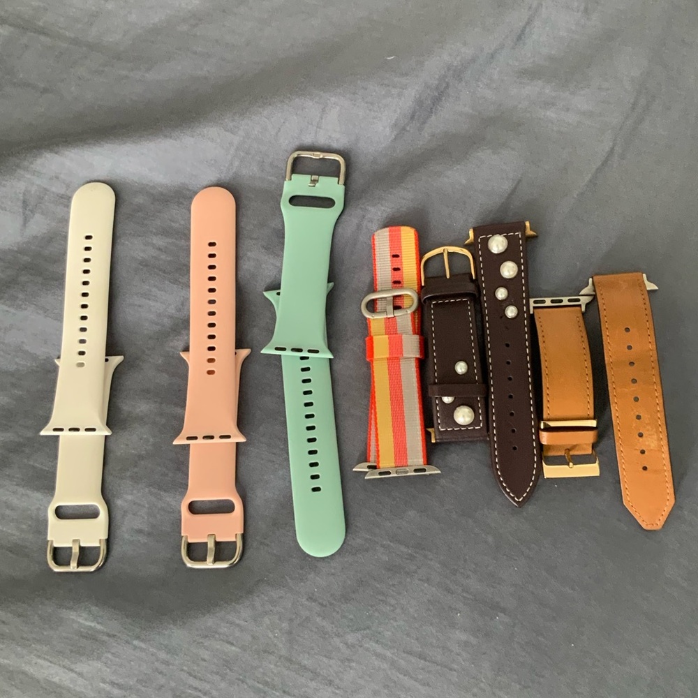 Apple Smart Watch Bands LOT X 6 New & Like New Leather Sports 41 mm
